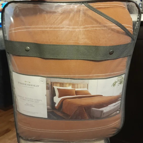 Brand new Threshold king 3pc comforter set 100% cotton - Picture 1 of 8